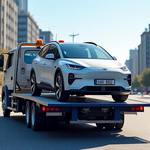Remorquage sécurisé d'un véhicule électrique à Lyon